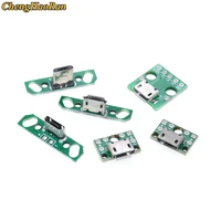 chenghaoran 1pcs data charging cable jack test board with pin header 90 degree micro mini micro usb female male connector