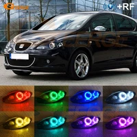 for seat toledo mk3 5p 2004 2009 rf remote bluetooth compatible app ultra bright multi color rgb led angel eyes kit halo rings