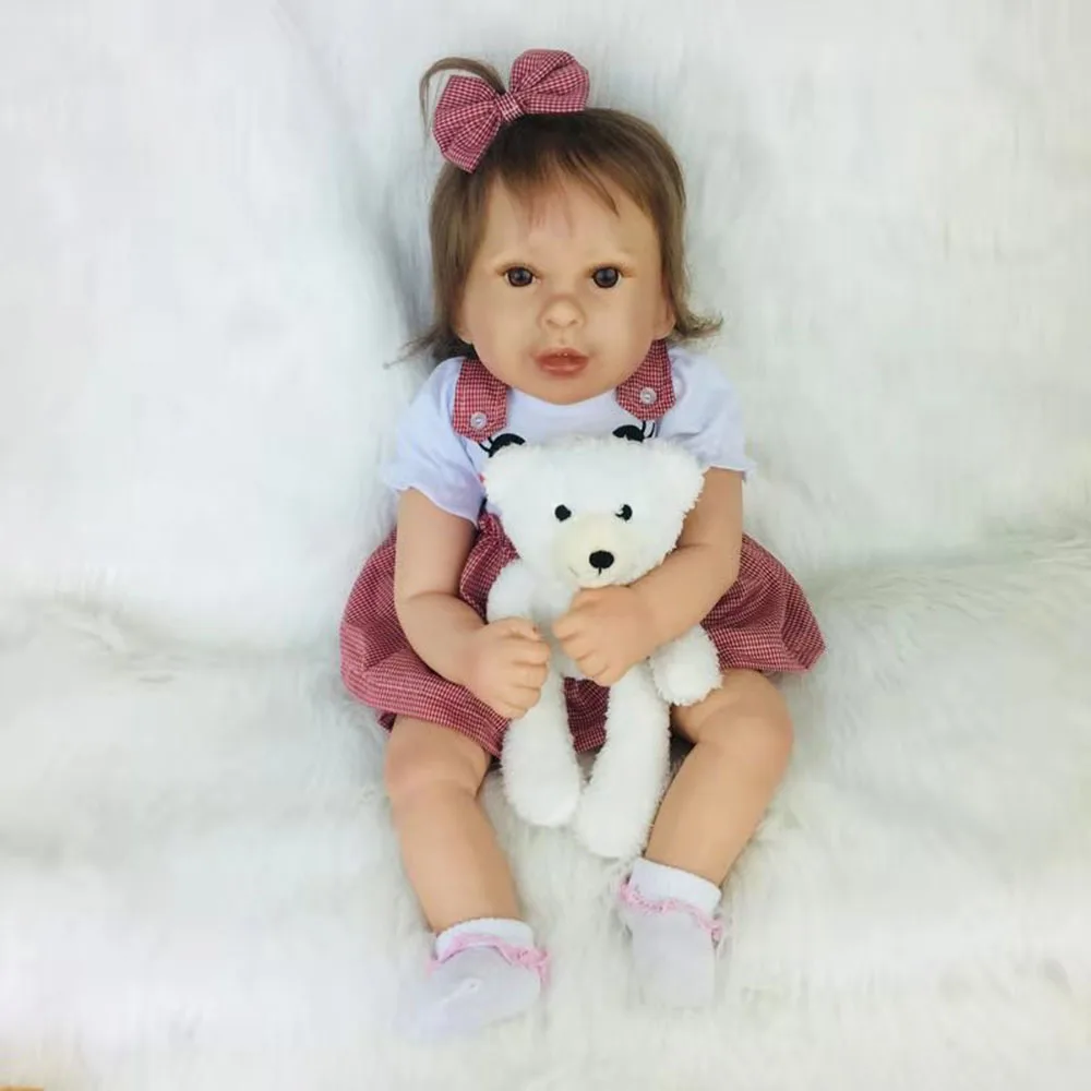 bear(white) Кукла авани 'jolie' кукла-реборн новорожденный куклы реалистичные модные куклы Реалистичная из мягкого силикона виниловые детские куклы - Цвет: bear(white)