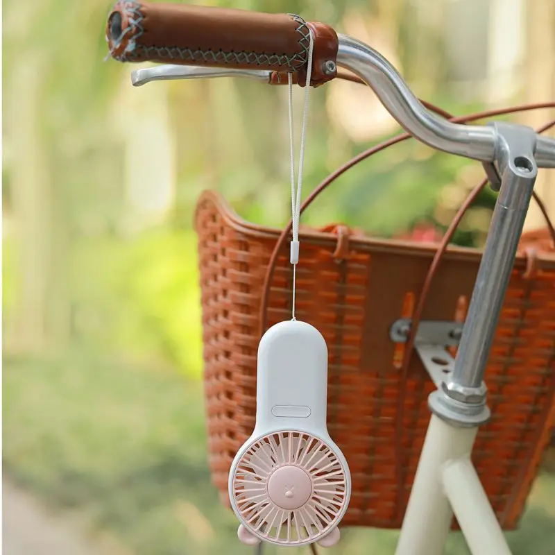

USB fan mini flash small electric fan portable outdoor handheld fan with lanyard 63HD