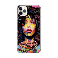 african black girl anti falling mobile phone case tpu protection cover for apple iphone 12 xs pro max