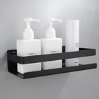 Черные полки для ванной из нержавеющей стали, на кухню стену полку стаканов для шампуня, геля для душа, держатель для хранения, аксессуары для ванной