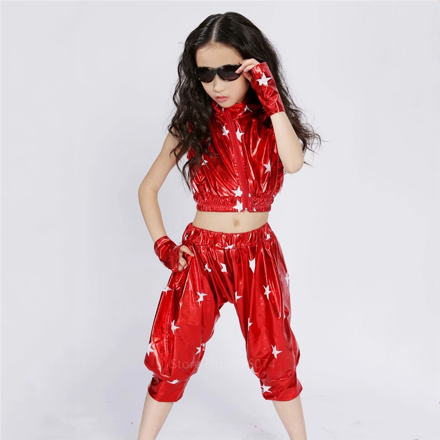 Детские костюмы для современных джазовых танцев из 2 предметов жилет без рукавов