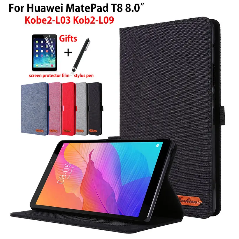 

Case For Huawei MatePad T8 8.0 Cover Kobe2-L03 KOB2-L09 Funda Tablet Cowboy Pattern Flip Silicone PU Leather Shell Coque +Gift