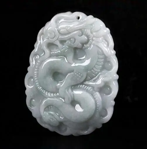 Натуральный изумруд из Мьянмы подлинный Дракон жадеита ожерелье с кулоном для