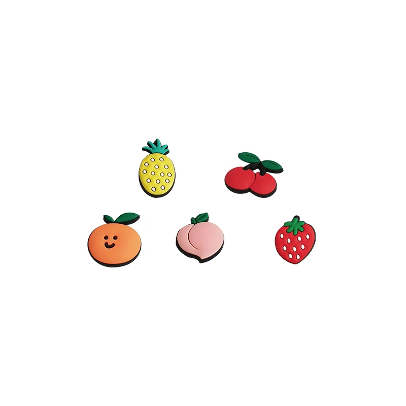 1 Pcs Cute Fruit Shoe Charms Pineapple Orange Strawberry Peach Shoe Buckles Lovely Shoe Ornament Accessories for Croc Jibz