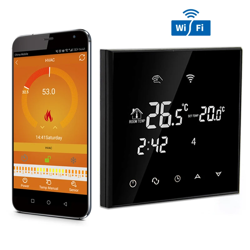 Beok Wifi термостат для электрического отопления контролируется IOS и Android