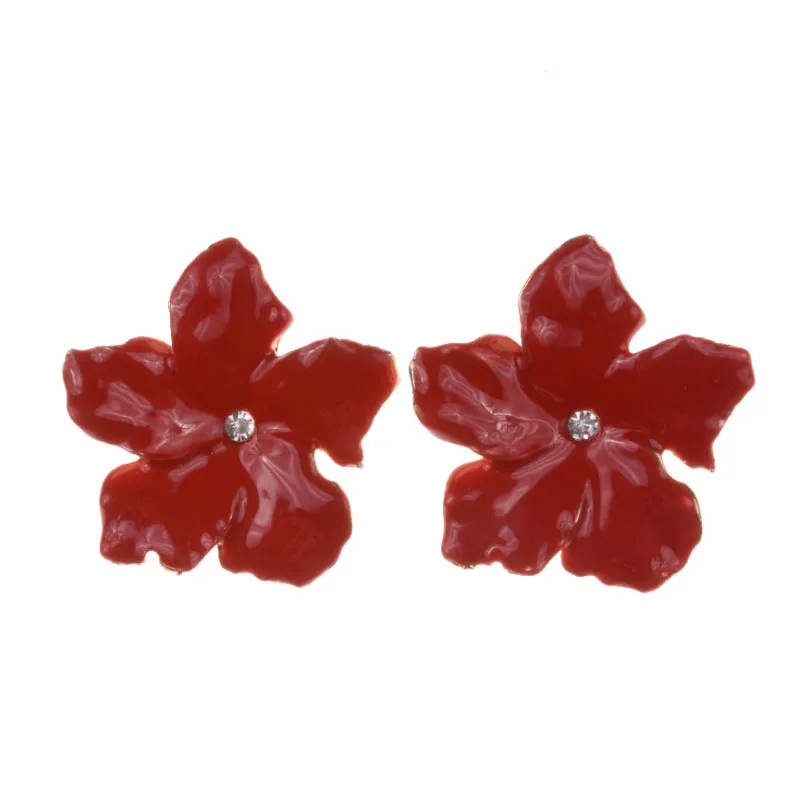 

Statement Simple Rhinestone Petal Large Metal Ear Stud Retro Earrings Women Flower Floral 1 Pair 2018 Exaggeration Ethnic