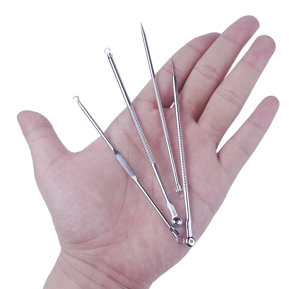 4 шт. игла для удаления угрей прыщей экстрактор и комедонов набор инструментов