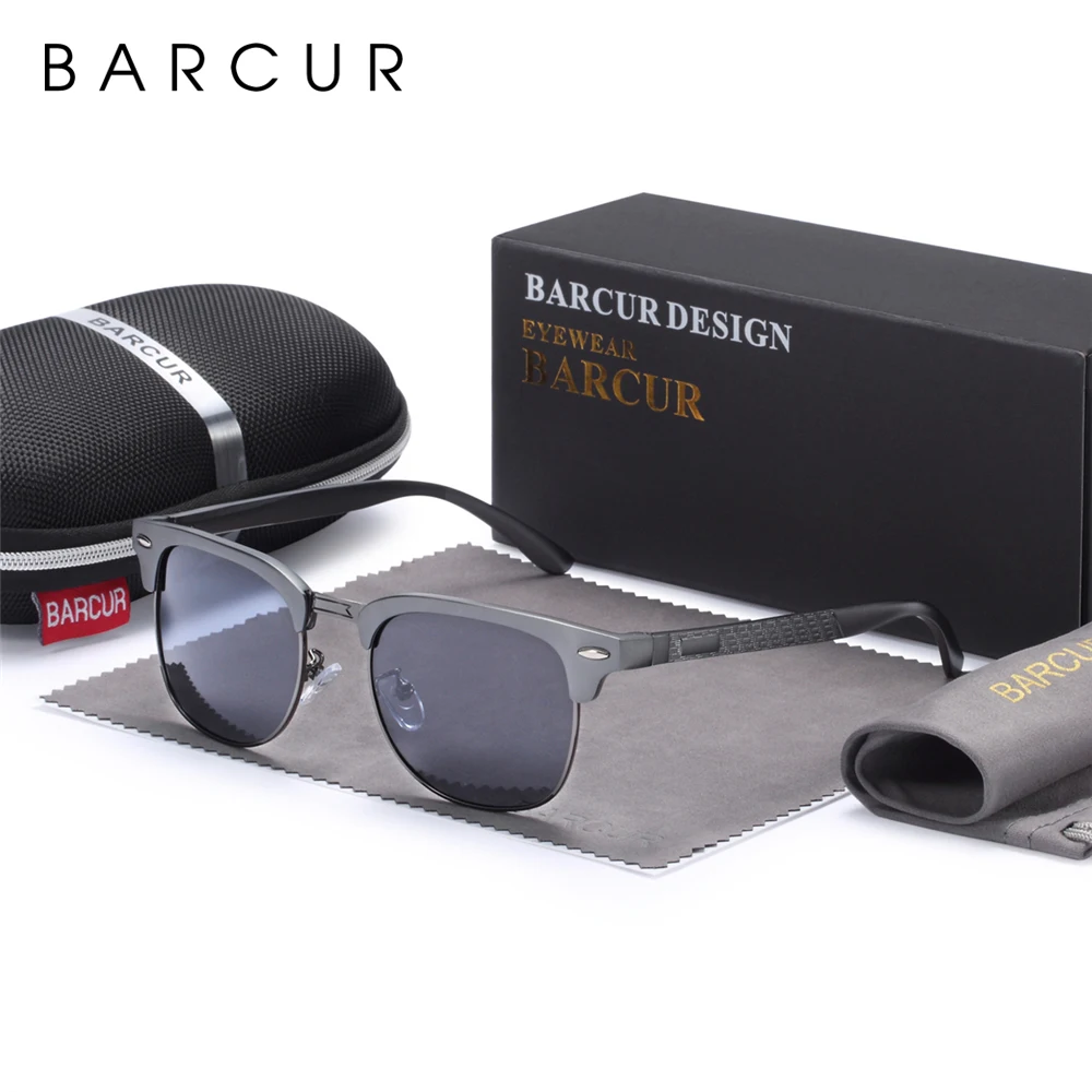 Мужские поляризованные солнцезащитные очки BARCUR Винтажные Солнцезащитные с