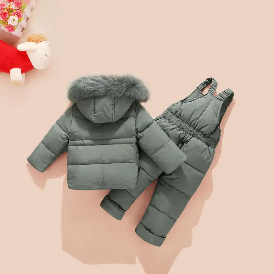 Детский костюм для русской зимы комплекты одежды маленьких мальчиков и девочек