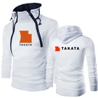 Новые Брендовые мужские спортивные приталенные Топы Takata с логотипом на заказ на весну и осень, мужская хлопковая толстовка с капюшоном на молнии, пуловер, свитшоты