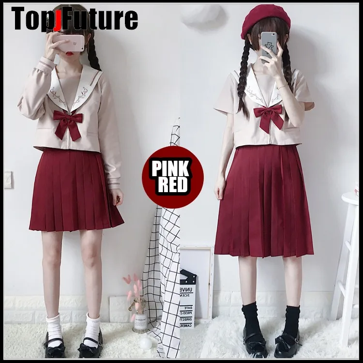 Костюм матроса для девочки с надписью Первая любовь темно-красный | Тематическая