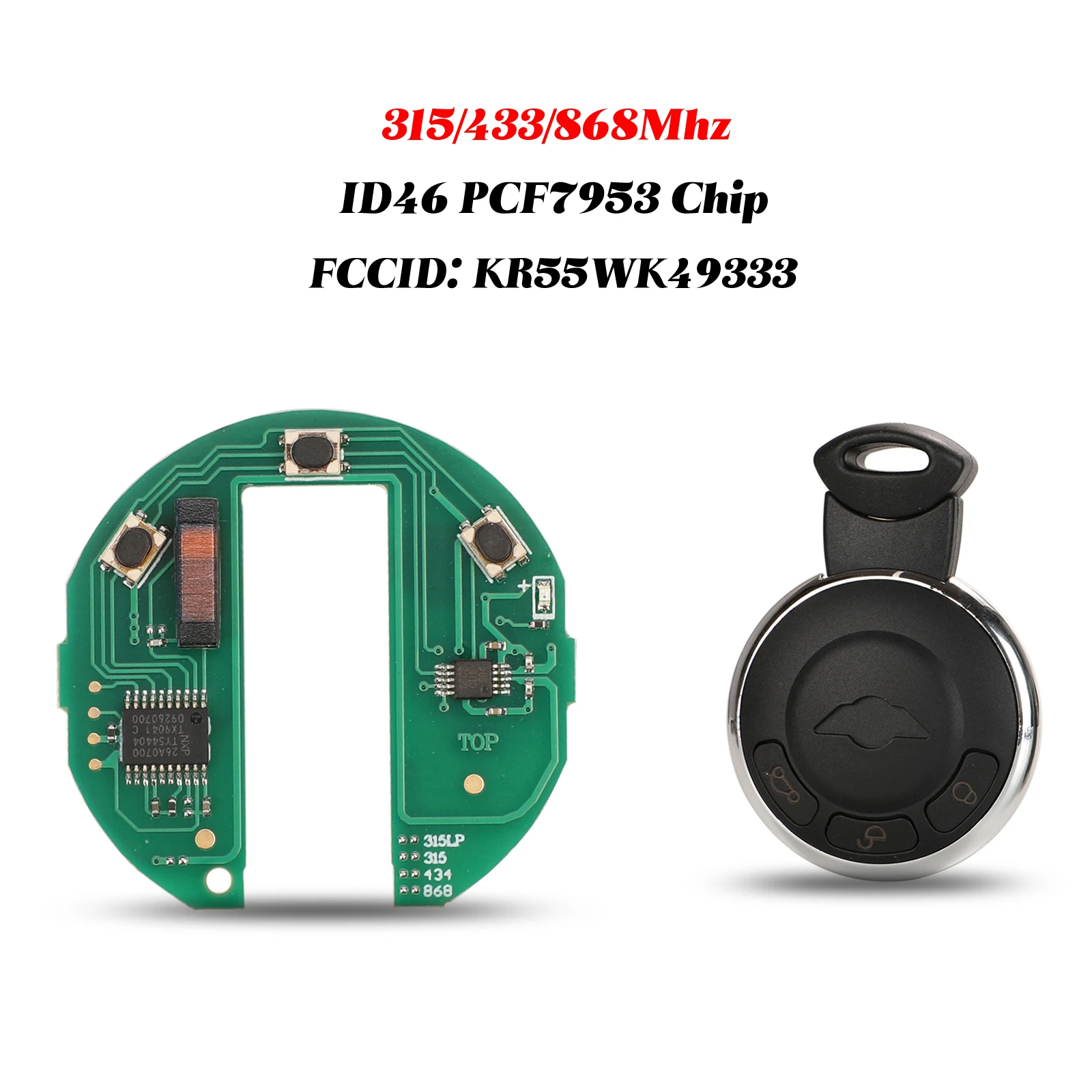 

jingyuqin ID46 PCF7953 Remote Key Circuit Board 315/433/868MHz For BMW Mini Ooper S ONE D CLUBMAN COUNTRYMAN CABRIO KR55WK49333