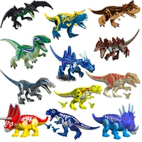 28cm jurassic big dinosaurs bricks tyrannosaurus indominus pterodactyl stegosaurus assemble building blocks kid toys