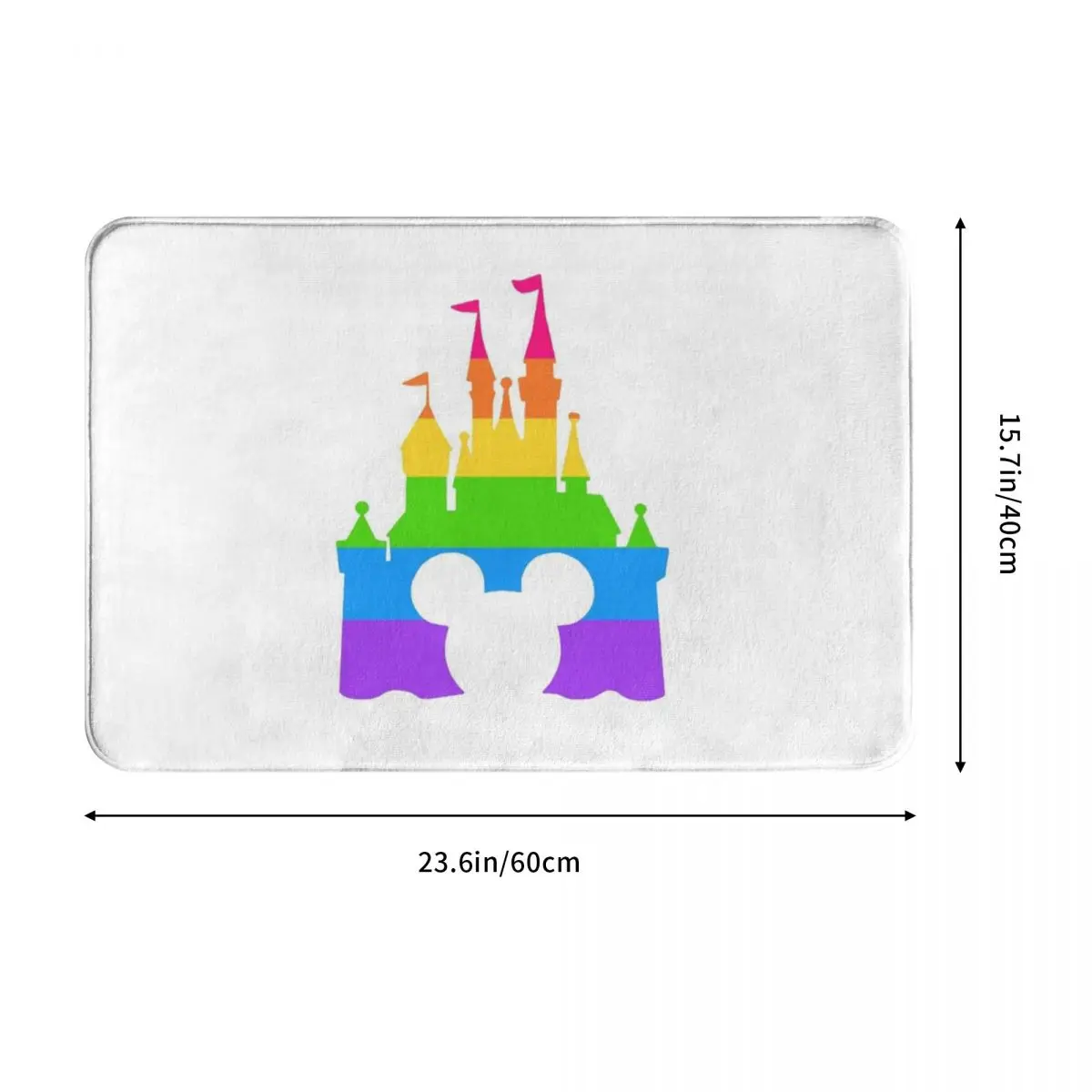 Радужный коврик в виде замка ковер из полиэстера нескользящий напольный декор