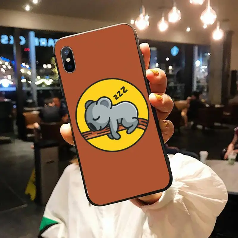 

koala Animal sleeping lovely painting Phone Case for iPhone 11 12 pro XS MAX 8 7 6 6S Plus X 5S SE 2020 XR