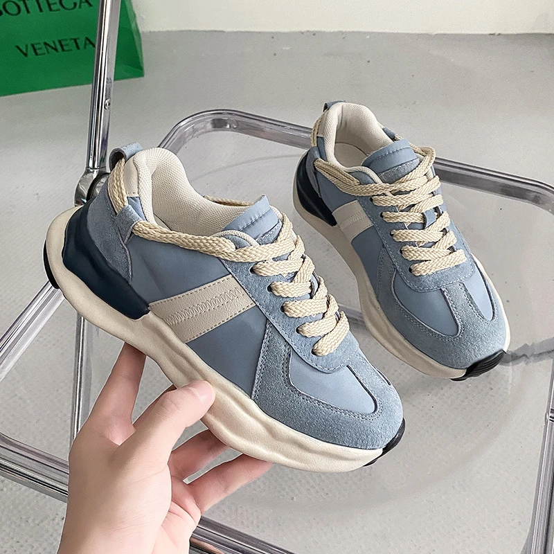 

Women's Chunky Sneakers Thick Bottom Platform Vulcanize Shoes Fashion Breathable Casual Running Shoe for Woman Female 2021