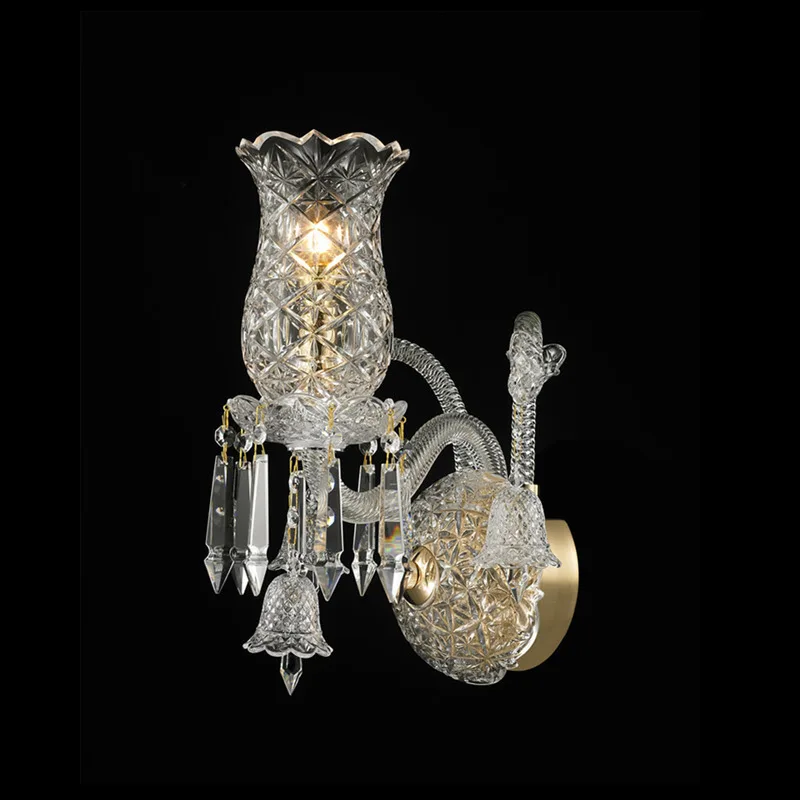 

Европейский Хрустальный настенный светильник для гостиной, настенный светильник, уютная спальня, прикроватный настенный светильник, корид...