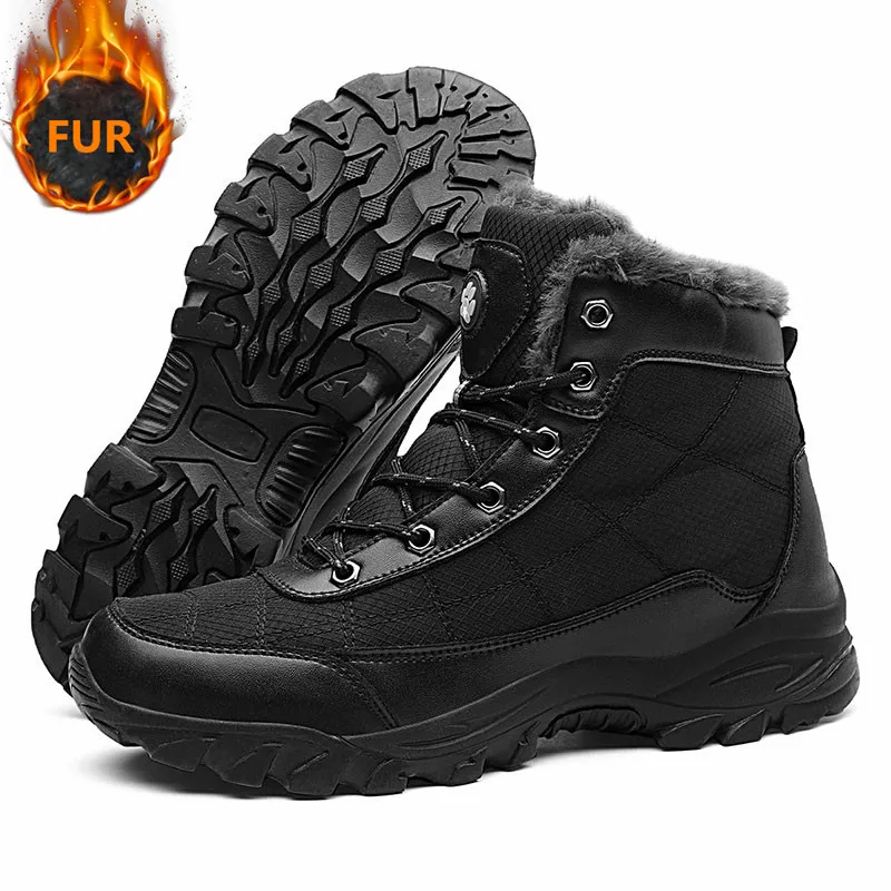Супертеплые мужские зимние ботинки качественные замшевые кожаные меховые