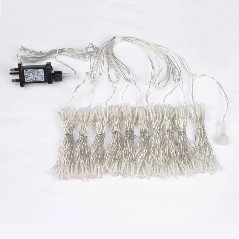 

UL low voltage LED curtain light 3*3 meters 300 lights icicle lights star LED background decoration lights Christmas lights