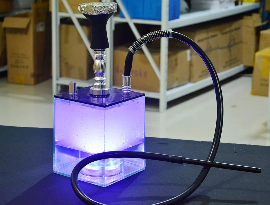 Акриловые кальянные Трубы Набор Cachimba кальян наргиле светодиодный светильник древесный уголь для кальянов база Sisha аксессуары цветной дым водопроводные трубы