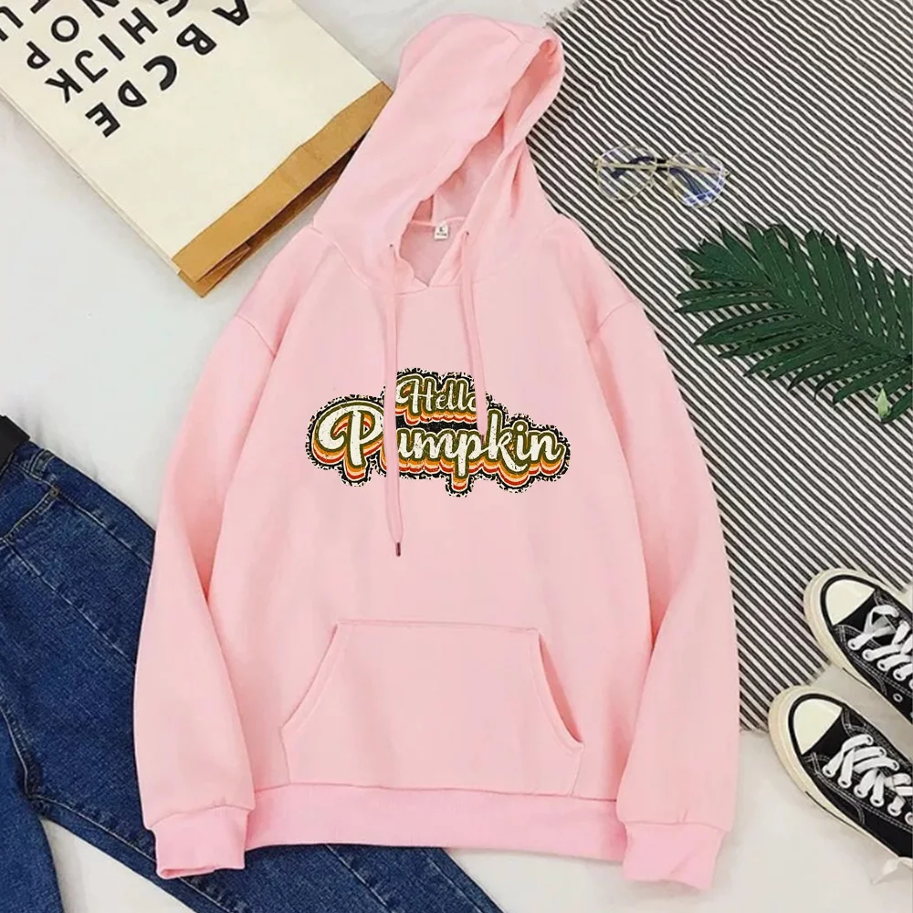 

Hello Fall Autumn Clothes Letter Printing Sweatshirt Women 2021 Fall Start Gift Graphic Black Hoodies Black New