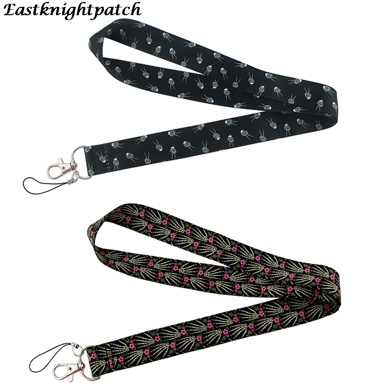 

12pcs/lot E3030 Skull Strap Necklace for keys Lanyard for ID Card Pass Gym Mobile Phone USB badge Lanyard