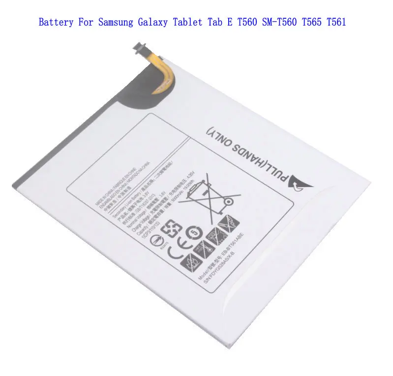 1x5000 мАч EB-BT561ABE сменная батарея для Samsung Galaxy Tablet Tab E T560 SM-T560 T565 T561 - купить по