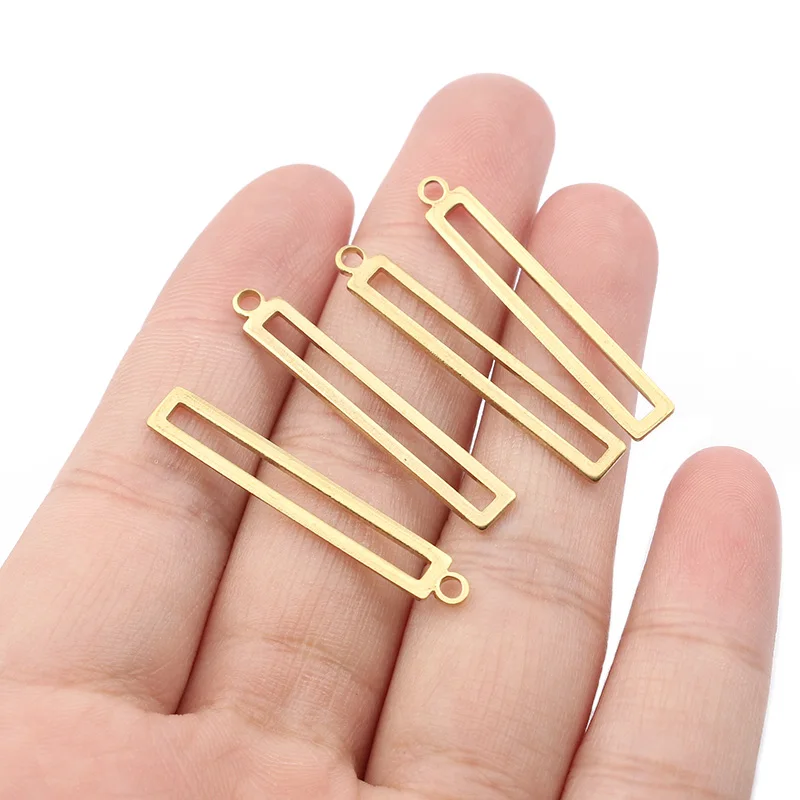 Оптовая продажа 100 шт. латунные подвески прямоугольная рамка кулон сделай сам