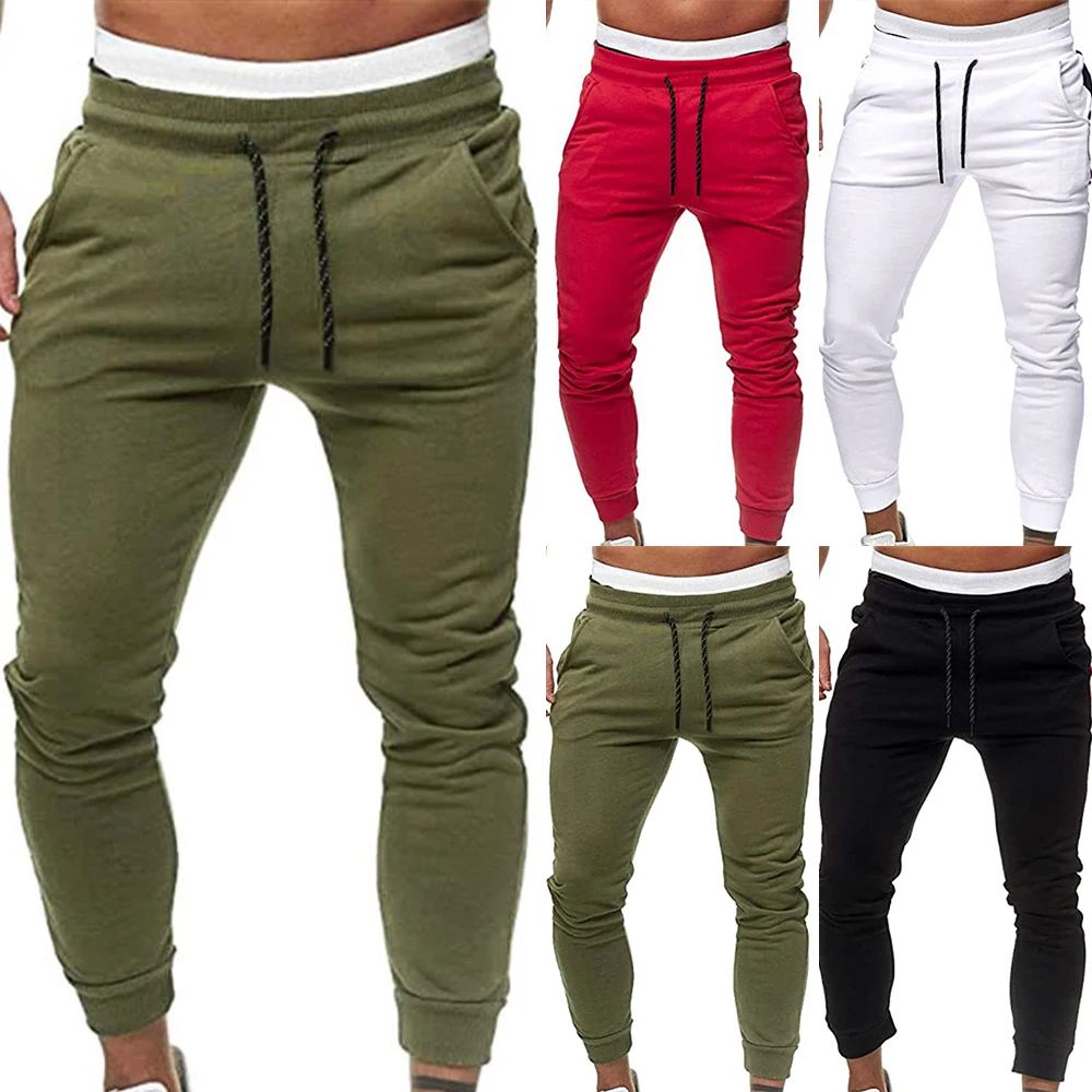 Pants for Men Fashion Mens Clothing Sport Joggers Gym Elastic Wasit Fitness Jogging Long Pants Trousers Bottoms Mens Pants