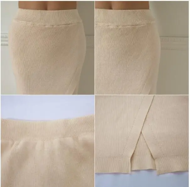 Корейская мода женские вязаные юбки сексапильная высокая талия зимняя Офисная