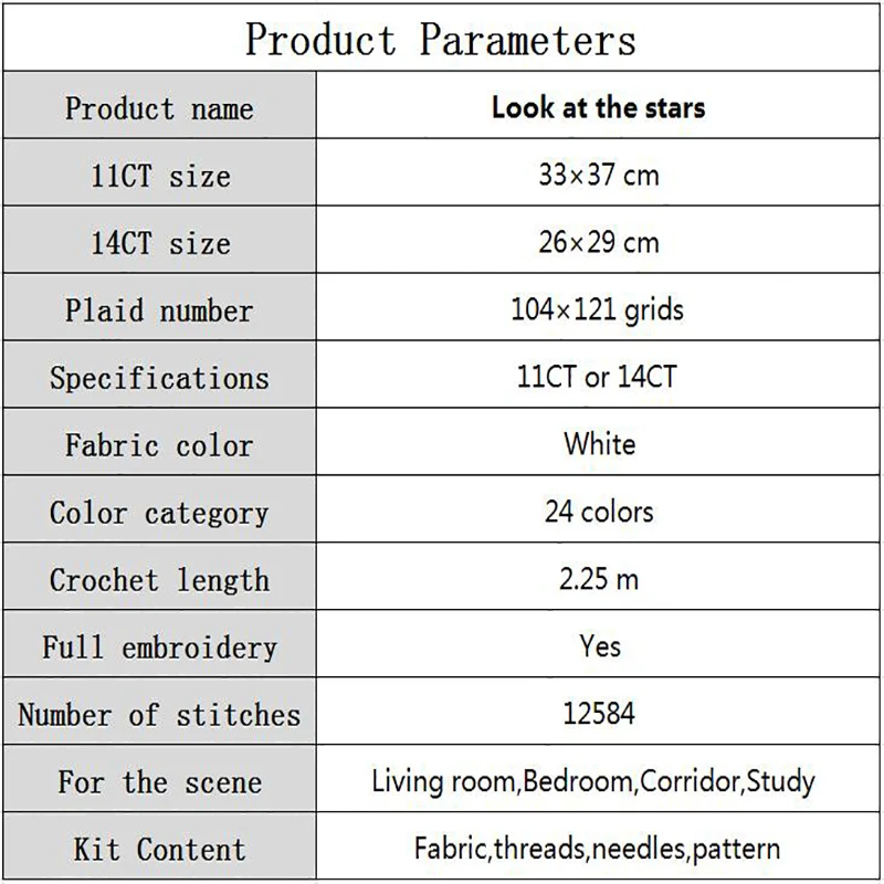 Посмотрите на звезды DIY счетный набор вышивки DMC 14CT напечатанный холст вышивка