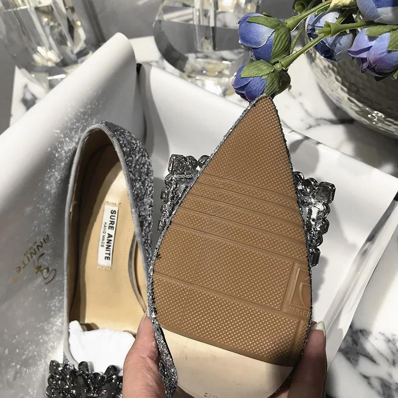 Tacones Mujer/Осенняя женская обувь; туфли-лодочки с острым носком; шикарные женские свадебные туфли на высоком каблуке со стразами; scarpe donna