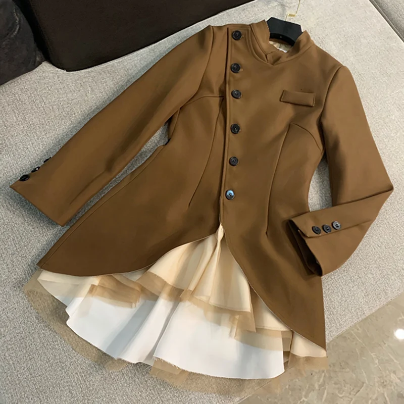 HIGH STREET 2019 новейшее стильное дизайнерское платье женские пуговицы лоскутное