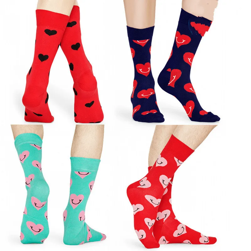 Индивидуальные маленькие красные носки с принтом в форме сердца европейском и