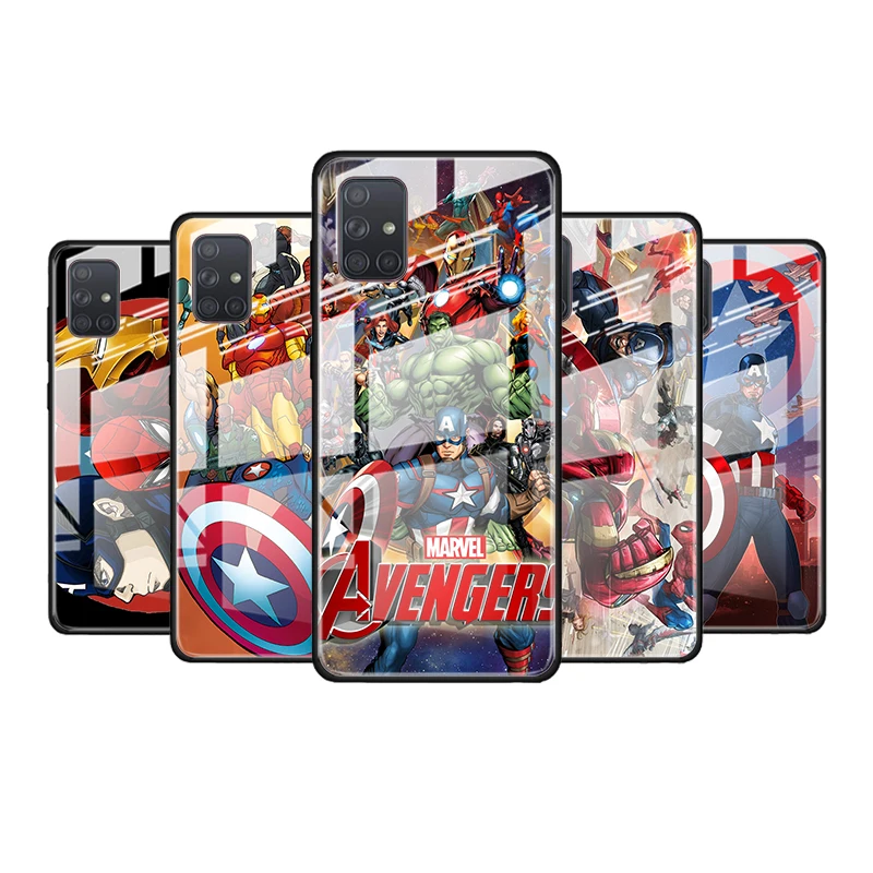 

Marvel Avengers for Samsung Galaxy S21 Ultra A71 A51 4G 5G A91 A81 A41 A31 A21 A11 A01 Tempered Glass Phone Case