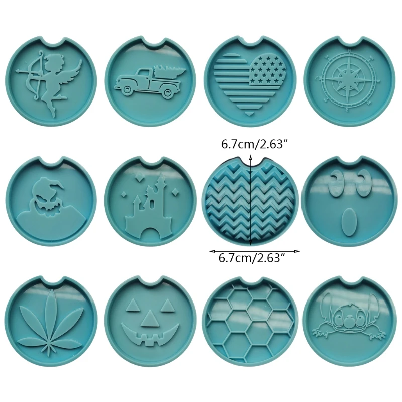 

13MC 12 Types Car Coaster Silicone Mold Silicone Resin Mold DIY Rubber Mold Home Deco