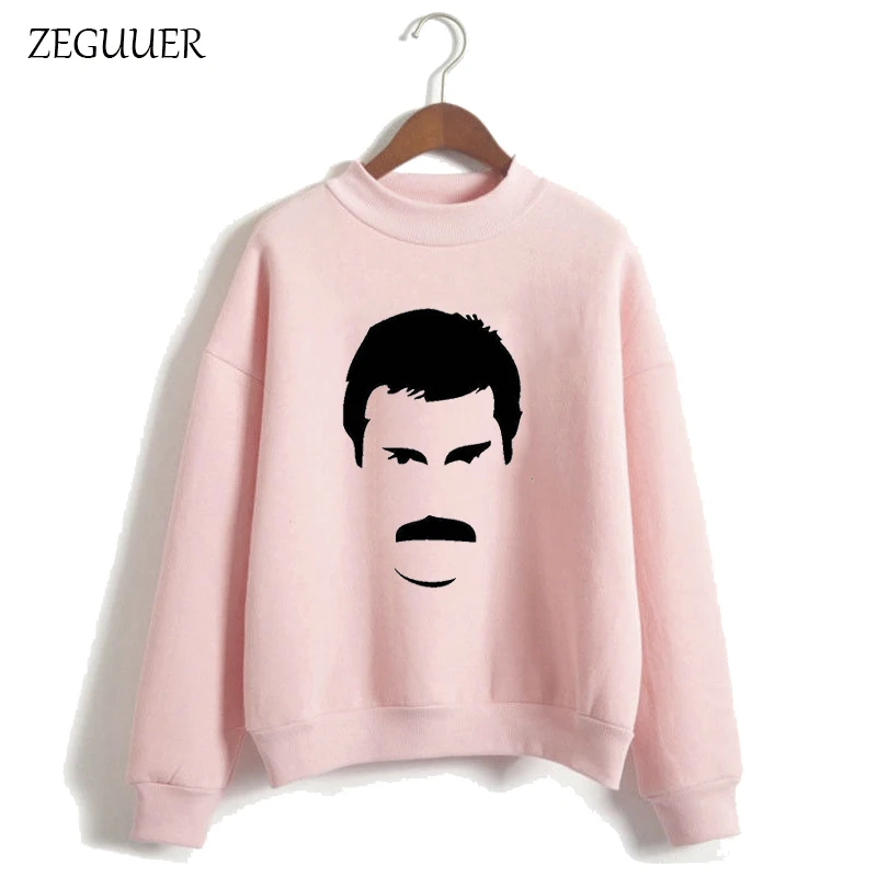 Freddie Mercury Kawaii толстовки с принтом Забавный оверсайз уличная хипстерская Женская