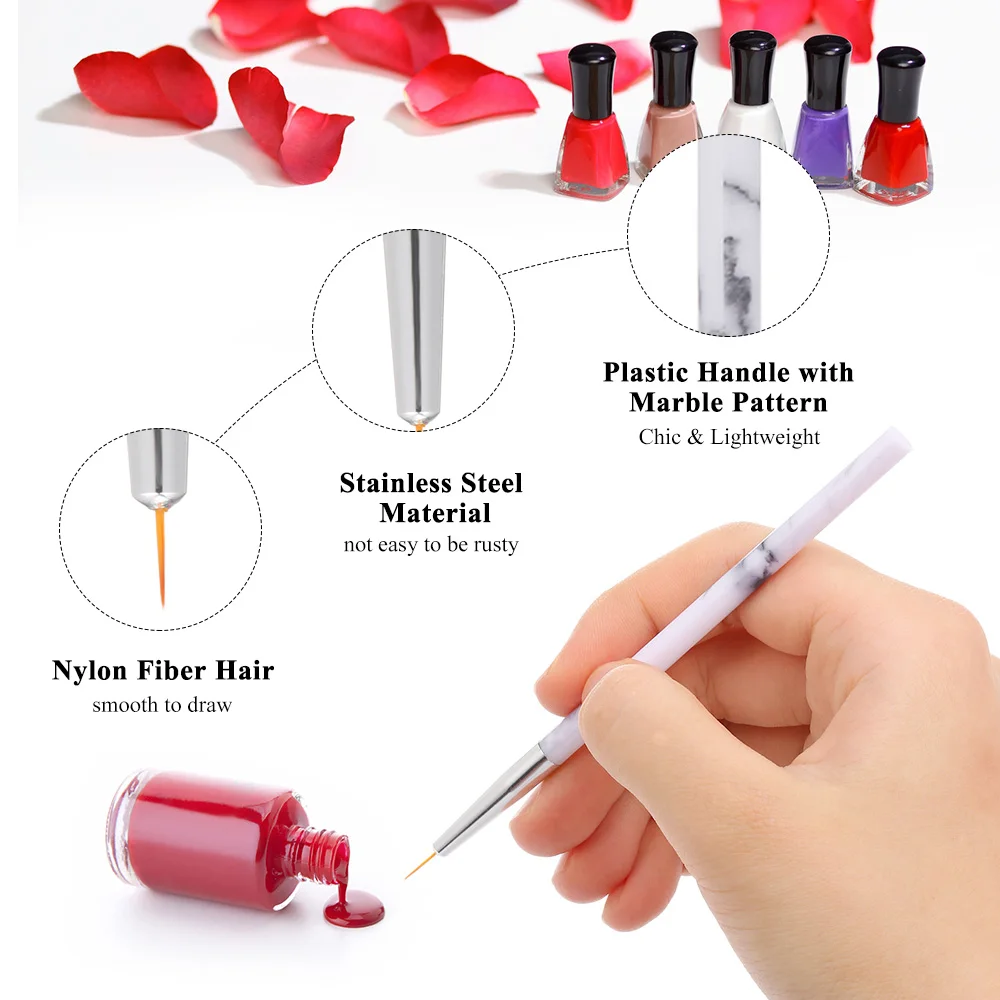 3 шт. кисти для дизайна ногтей инструменты подводки ручка рисования УФ гель