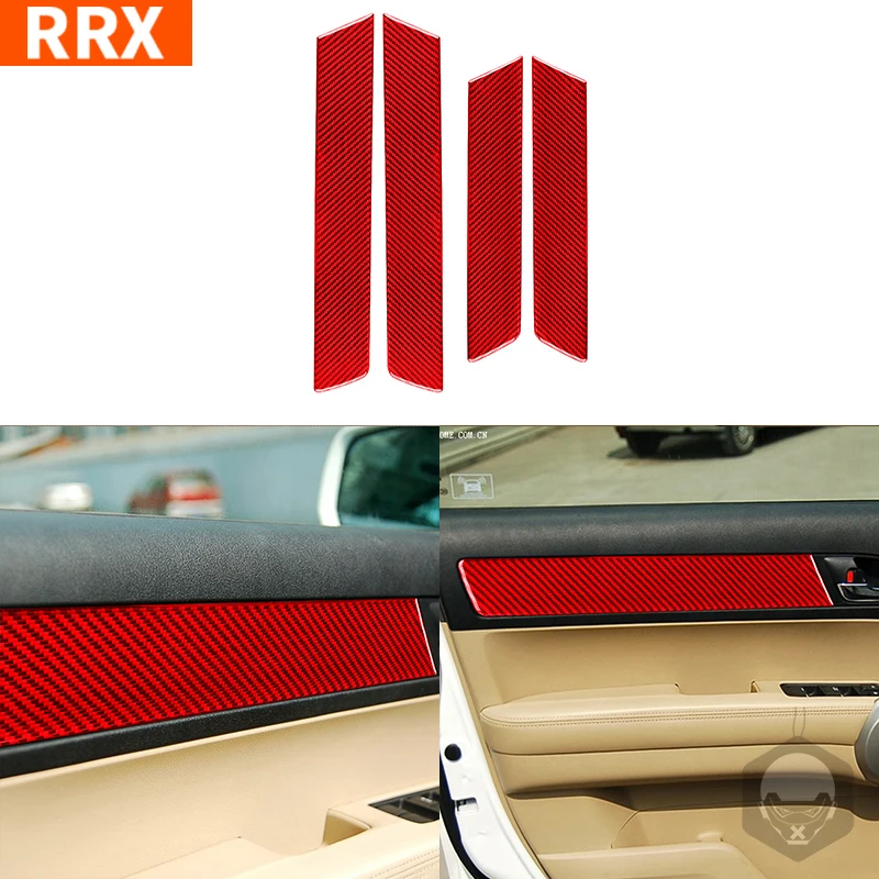 Car Door Panel Interiors Strip Cover Trim For Honda CRV 2007-2011 Real Carbon Fiber Sticker Decoration Styling Accessories