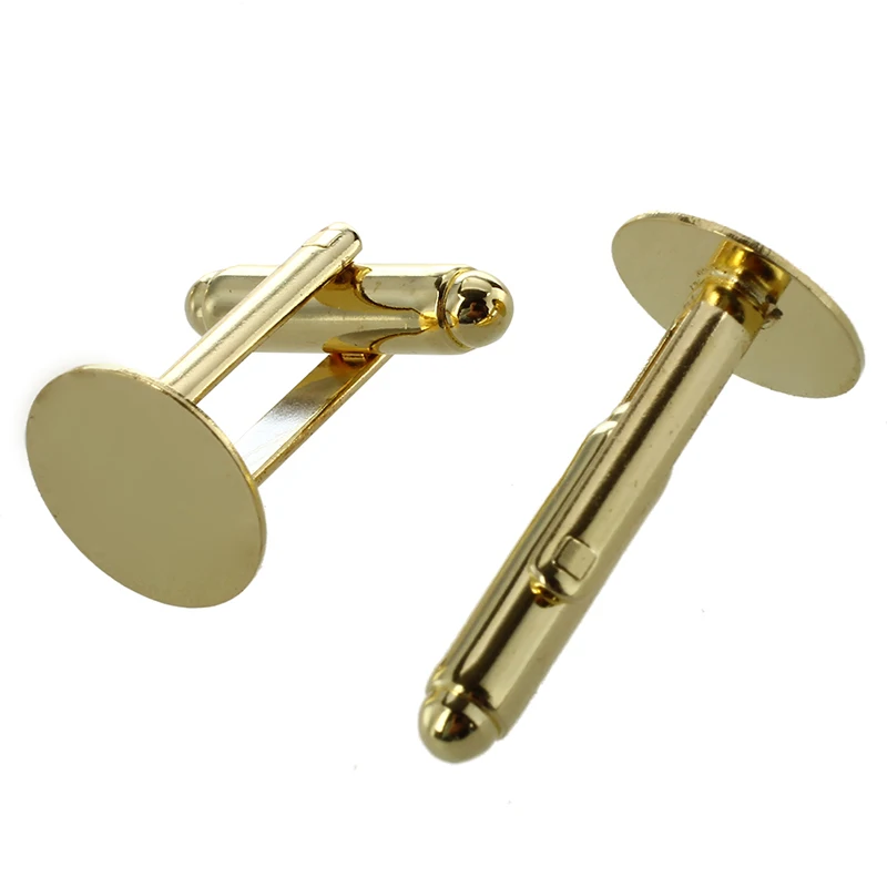 

10 Gold Tone Cufflinks Cuff Link Backs Blanks 0.71x0.47"