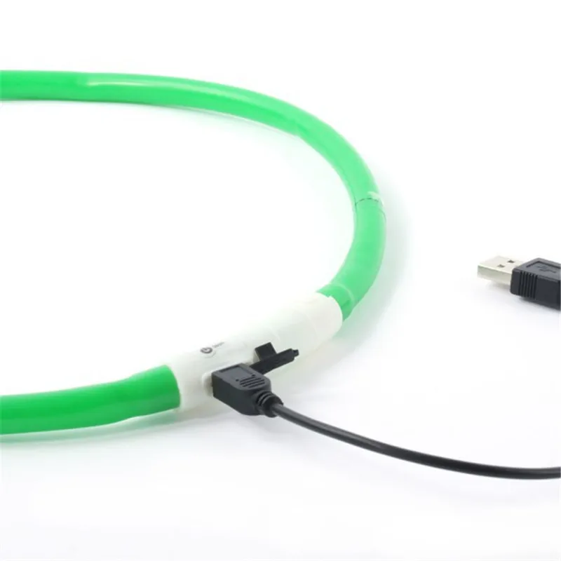 Ошейники для собак светодиодный перезаряжаемый USB регулируемый мигающий ночной