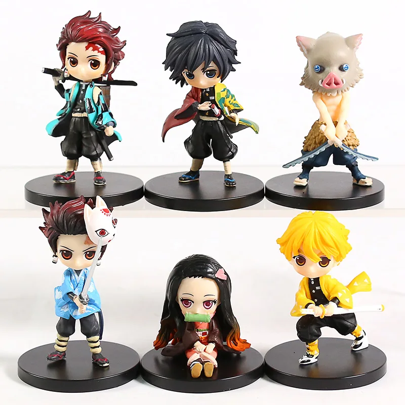 

Demon Slayer Kimetsu No Yaiba Kamado Tanjirou Nezuko Agatsuma Zenitsu Hashibira Inosuke Tomioka Giyuu Q Posket Фигурки игрушки коробка