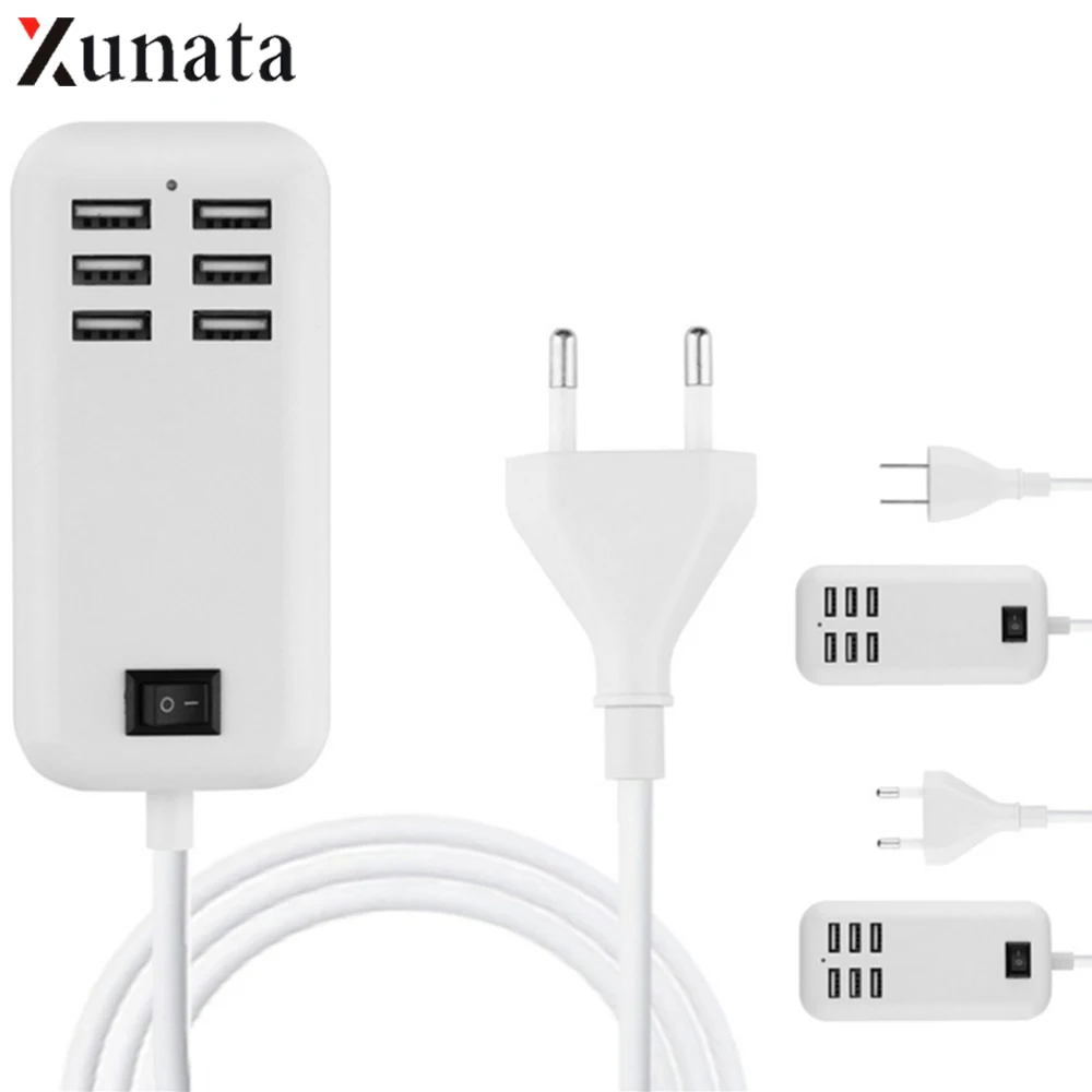 Высокоскоростной USB разветвитель с адаптером питания 4/6 портов 15 Вт/20 Вт/30