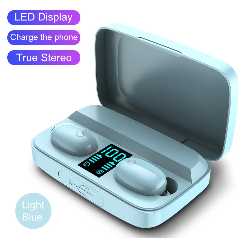 In-ear Наушники-вкладыши TWS Bluetooth наушники 5 0 с 1800 мАч Power Bank бас True беспроводной