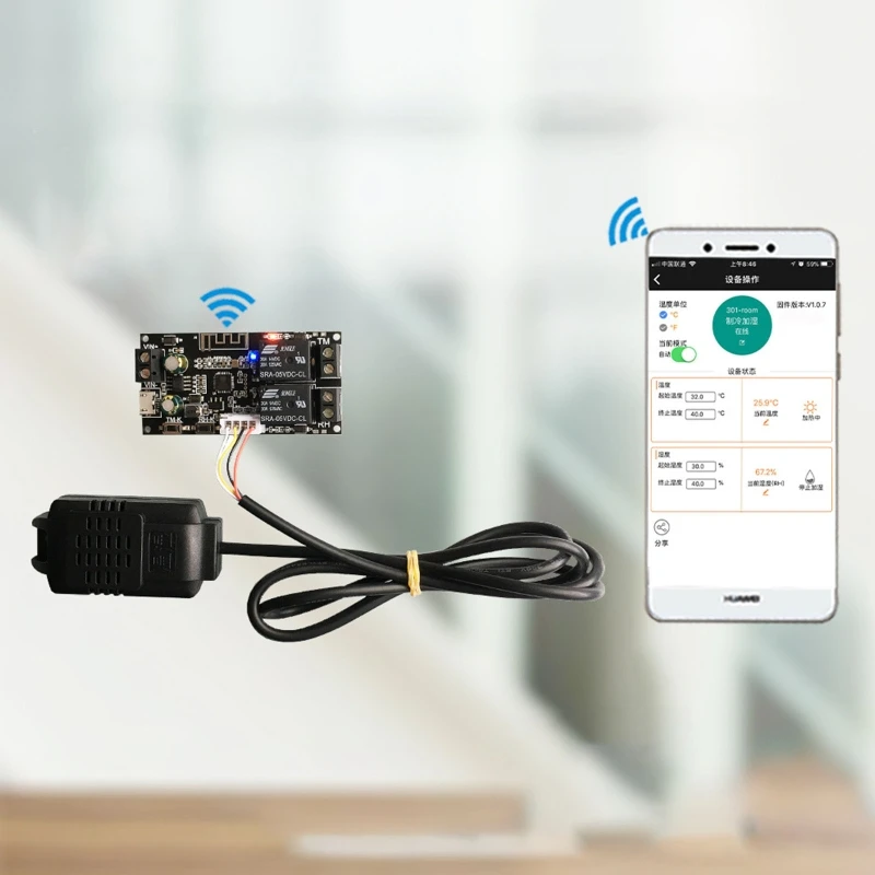 

Temperature and Humidity APP Remote Controller Module Dual Output Control Board