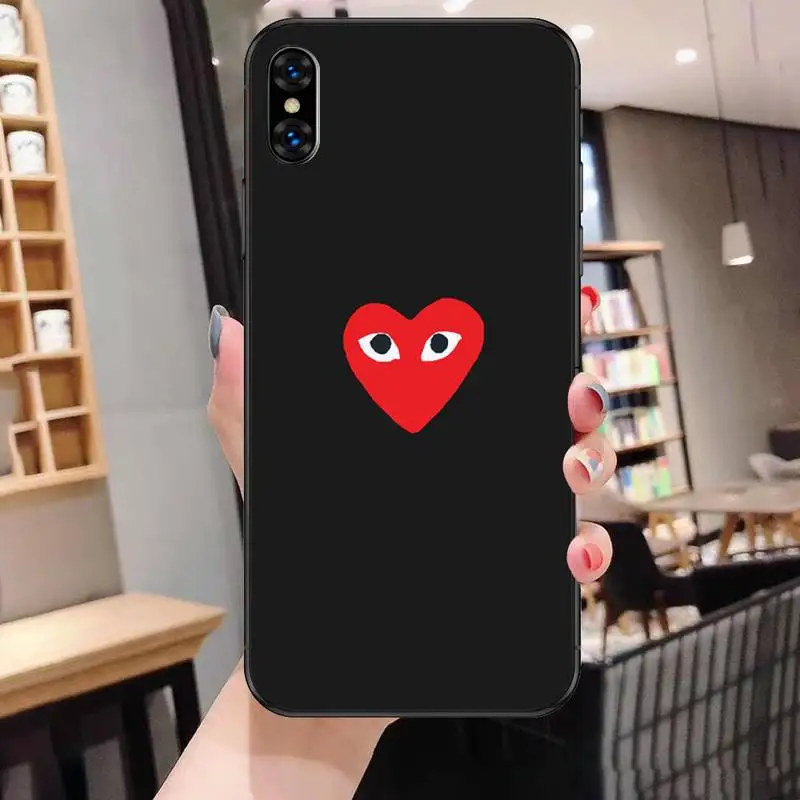 

PLAY Comme des Garcons Heart Phone Case For Black-Iphone 5 5s se 6 6s 7 8 11 12 X Xs Xr Pro Plus Max Mini Cover