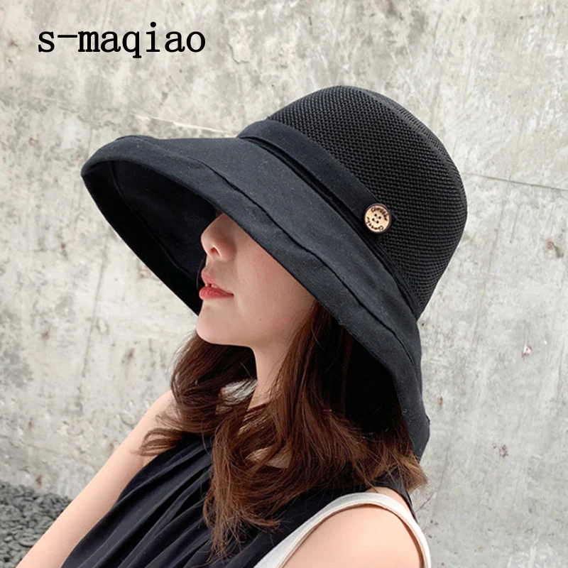 

Bucket Hat Women Summer Cotton Breathable Leisure Bob Caps Outdoor Sports Casual Dome Panama Cap Outdoor Beach Hats