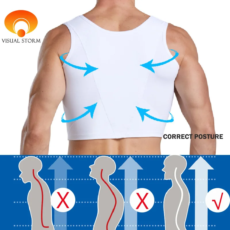 Man Shaper Shirt Corset Top Chest Muscular Shape Corrector Body Building Underwear Fitness Equipment Posture Back Compression